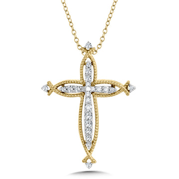 10K Yellow Gold Fashion Cross Pendants